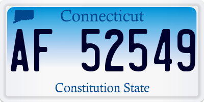 CT license plate AF52549