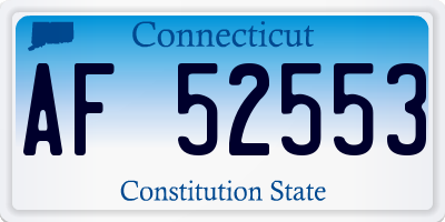 CT license plate AF52553