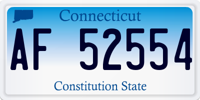 CT license plate AF52554