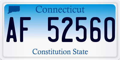 CT license plate AF52560