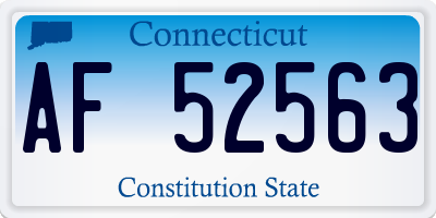 CT license plate AF52563