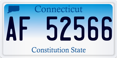 CT license plate AF52566