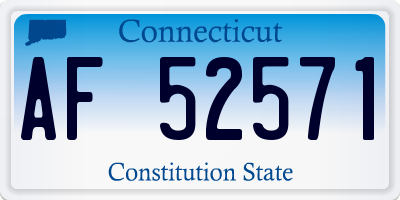 CT license plate AF52571