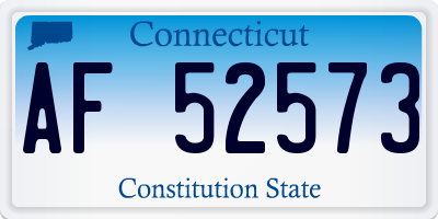 CT license plate AF52573