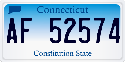 CT license plate AF52574