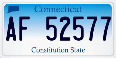 CT license plate AF52577
