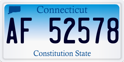 CT license plate AF52578
