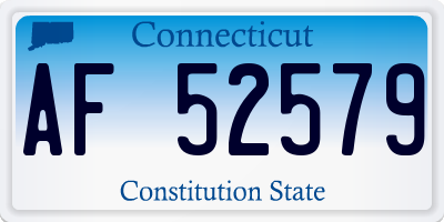 CT license plate AF52579