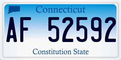 CT license plate AF52592