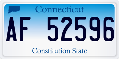 CT license plate AF52596