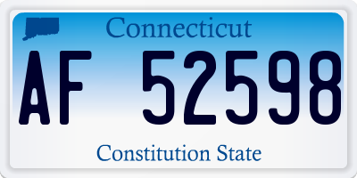 CT license plate AF52598