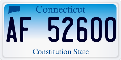 CT license plate AF52600