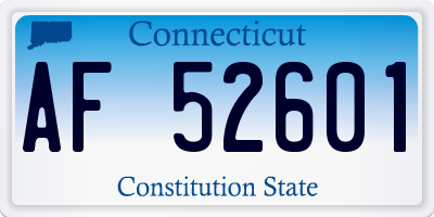 CT license plate AF52601