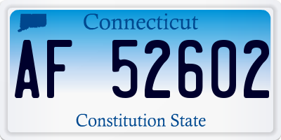 CT license plate AF52602