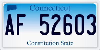 CT license plate AF52603