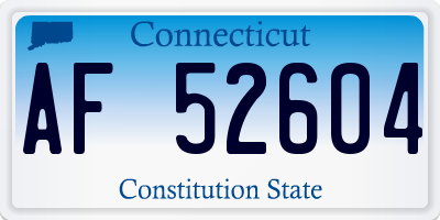 CT license plate AF52604