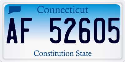 CT license plate AF52605
