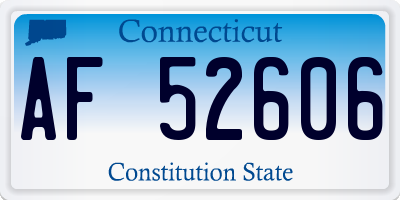CT license plate AF52606