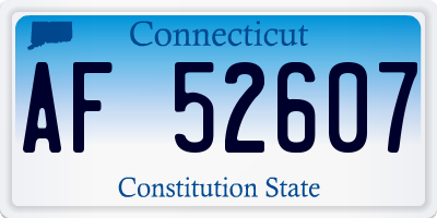 CT license plate AF52607