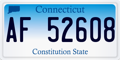 CT license plate AF52608