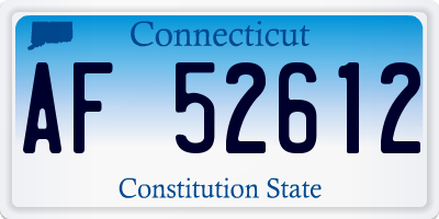 CT license plate AF52612