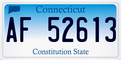 CT license plate AF52613