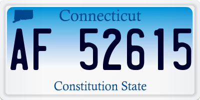CT license plate AF52615