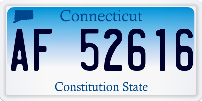 CT license plate AF52616