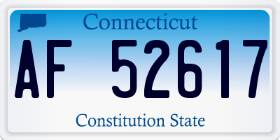 CT license plate AF52617