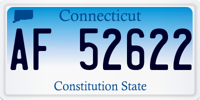CT license plate AF52622