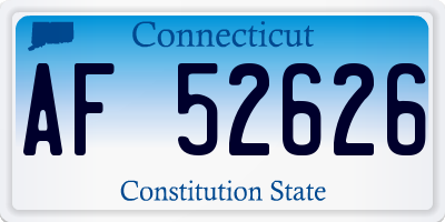 CT license plate AF52626