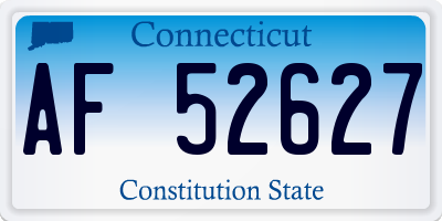 CT license plate AF52627