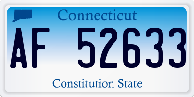 CT license plate AF52633