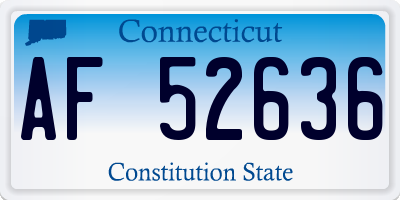 CT license plate AF52636