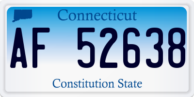 CT license plate AF52638