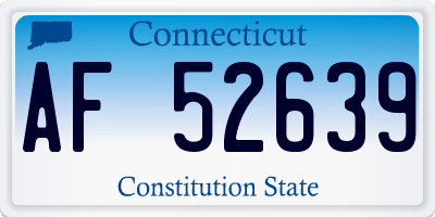 CT license plate AF52639