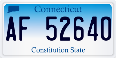 CT license plate AF52640