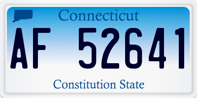 CT license plate AF52641