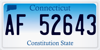 CT license plate AF52643