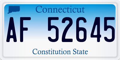 CT license plate AF52645