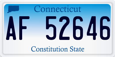 CT license plate AF52646