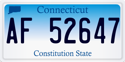 CT license plate AF52647