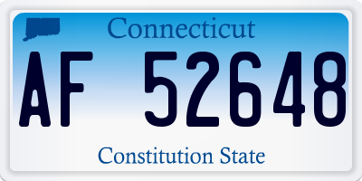 CT license plate AF52648