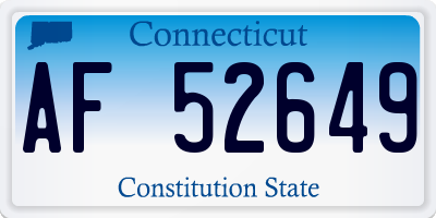 CT license plate AF52649