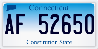 CT license plate AF52650