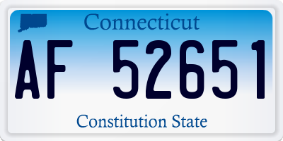 CT license plate AF52651