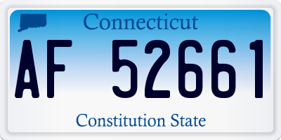 CT license plate AF52661