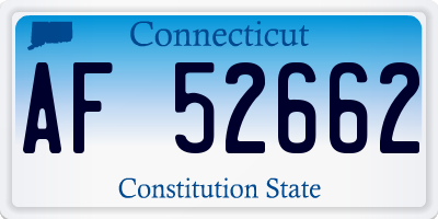 CT license plate AF52662