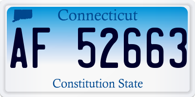 CT license plate AF52663