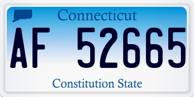 CT license plate AF52665